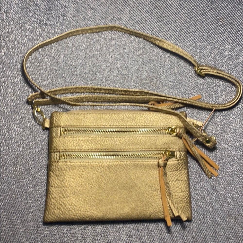 Simple Gold Crossbody Bag/Clutch